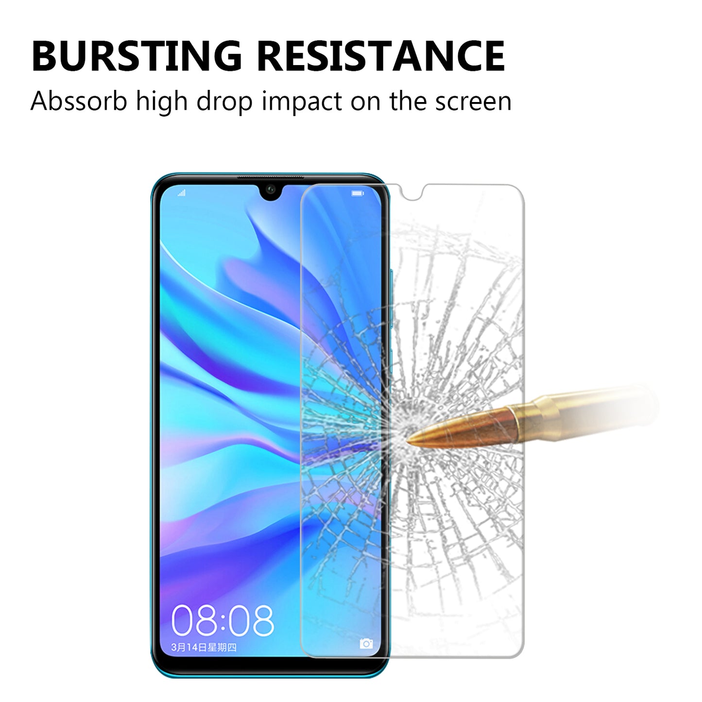 2.5D 9H Arc Edge Fingerprint Proof Full Screen Tempered Glass Protector for Huawei P30 Lite / nova 4e
