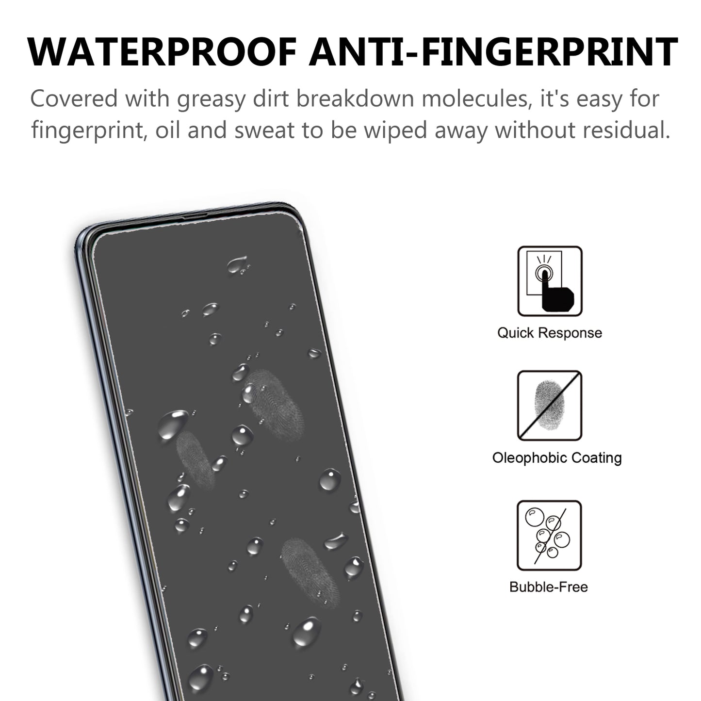 2.5D 9H Arc Edge Full Screen Tempered Glass Guard for Samsung Galaxy A71