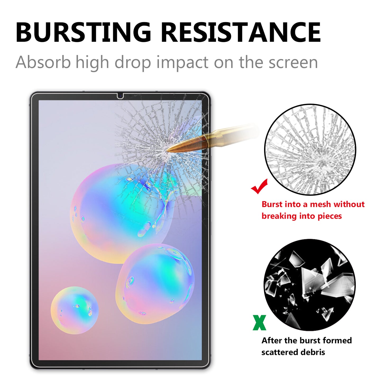 Ultra Clear Arc Edge Premium Tempered Glass Full Screen Film for Samsung Galaxy Tab S6 Lite/S6 Lite (2022)