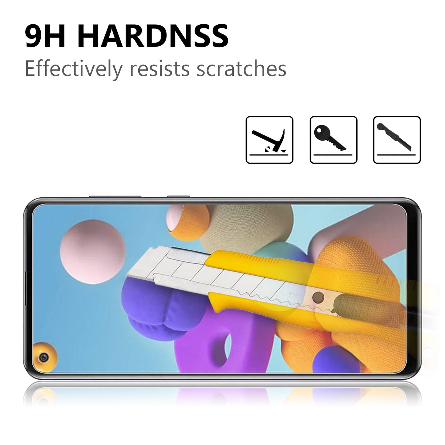 2.5D 9H Arc Edge Tempered Glass Film for Samsung Galaxy A21s