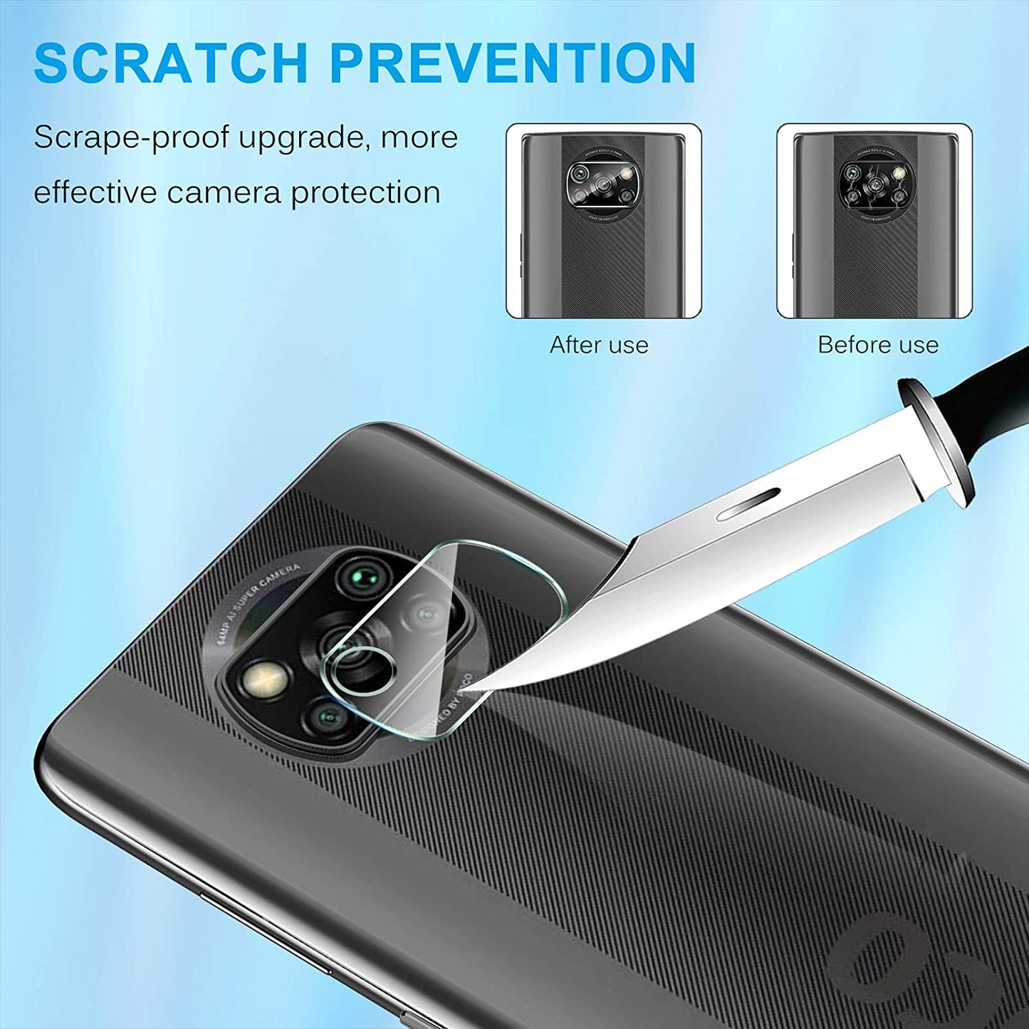 2.5D 9H Arc Edge Tempered Glass Screen Protector with Camera Lens Film for Xiaomi Poco X3 NFC