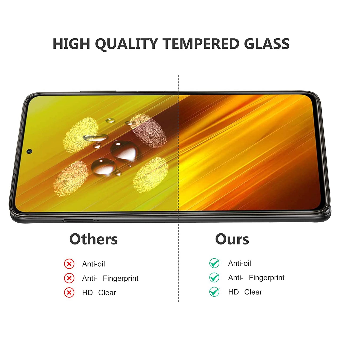 2.5D 9H Arc Edge Tempered Glass Screen Protector with Camera Lens Film for Xiaomi Poco X3 NFC