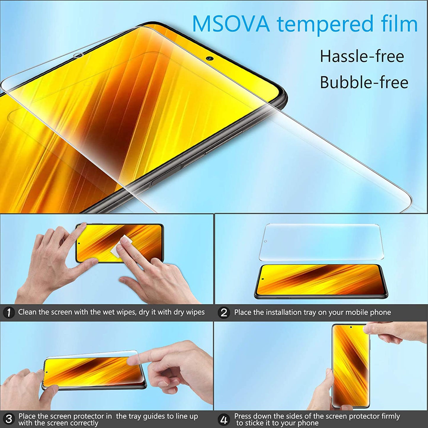 2.5D 9H Arc Edge Tempered Glass Screen Protector with Camera Lens Film for Xiaomi Poco X3 NFC