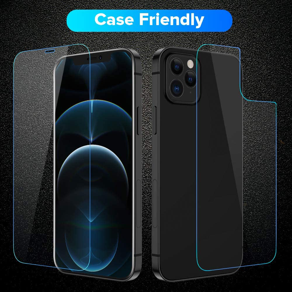 2.5D Arc Edge 9H Tempered Glass Screen Film with Back Film for iPhone 12/12 Pro