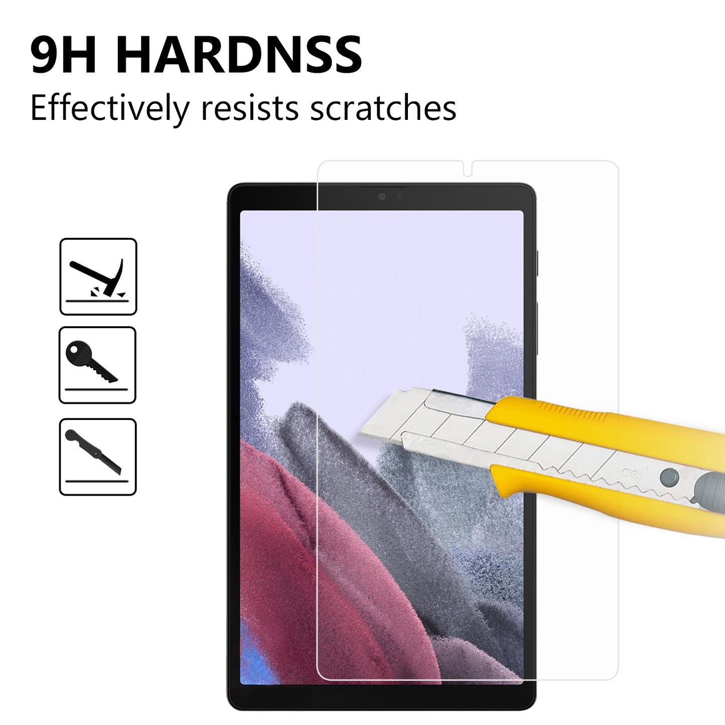 2.5D Arc Edge Ultra-thin Clear Tempered Glass Full Size Screen Film for Samsung Galaxy Tab A7 Lite