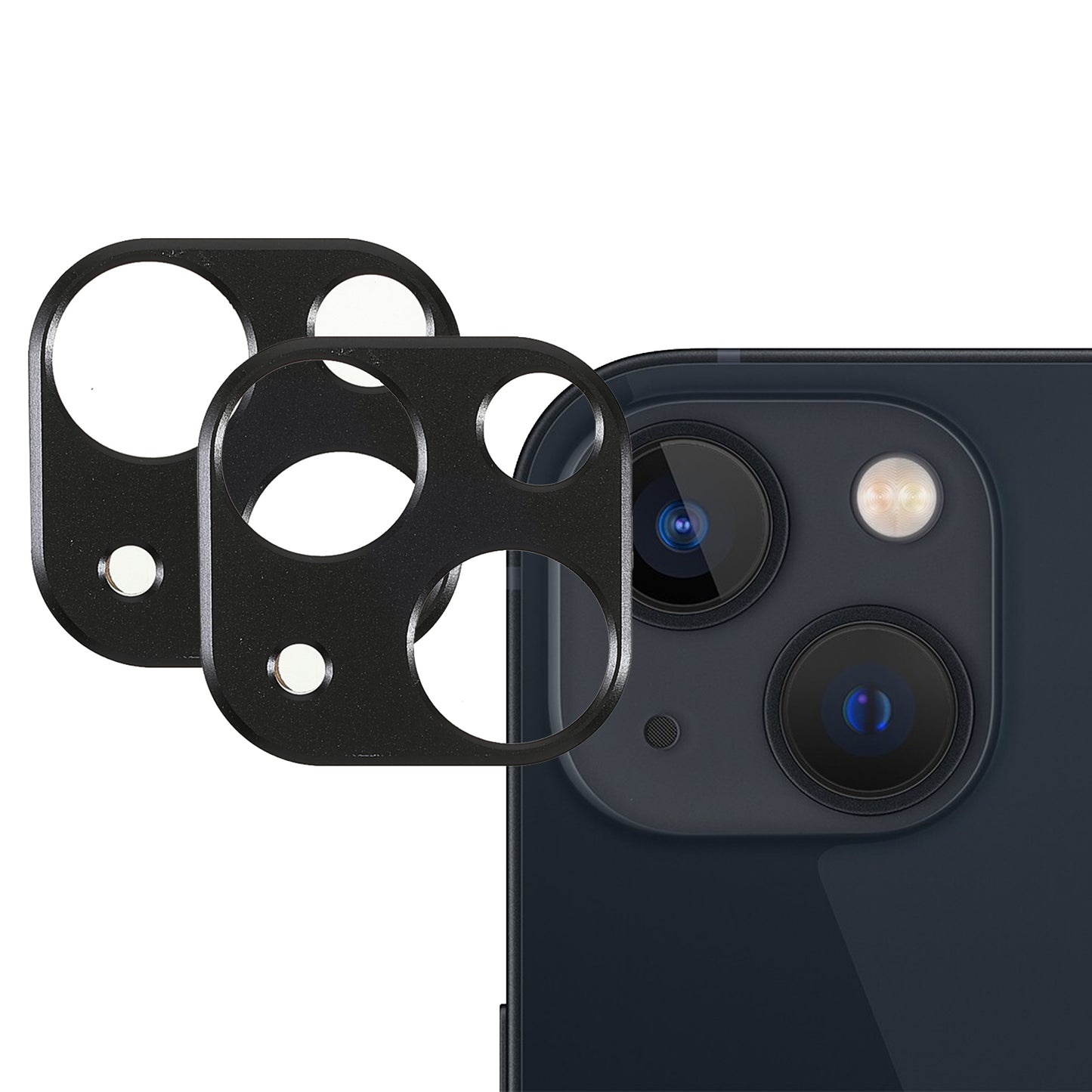 2Pcs/Set Aluminum Alloy Wear-resistant Precise Cutout Durable Camera Lens Protectors for iPhone 13 6.1 inch/13 mini 5.4 inch