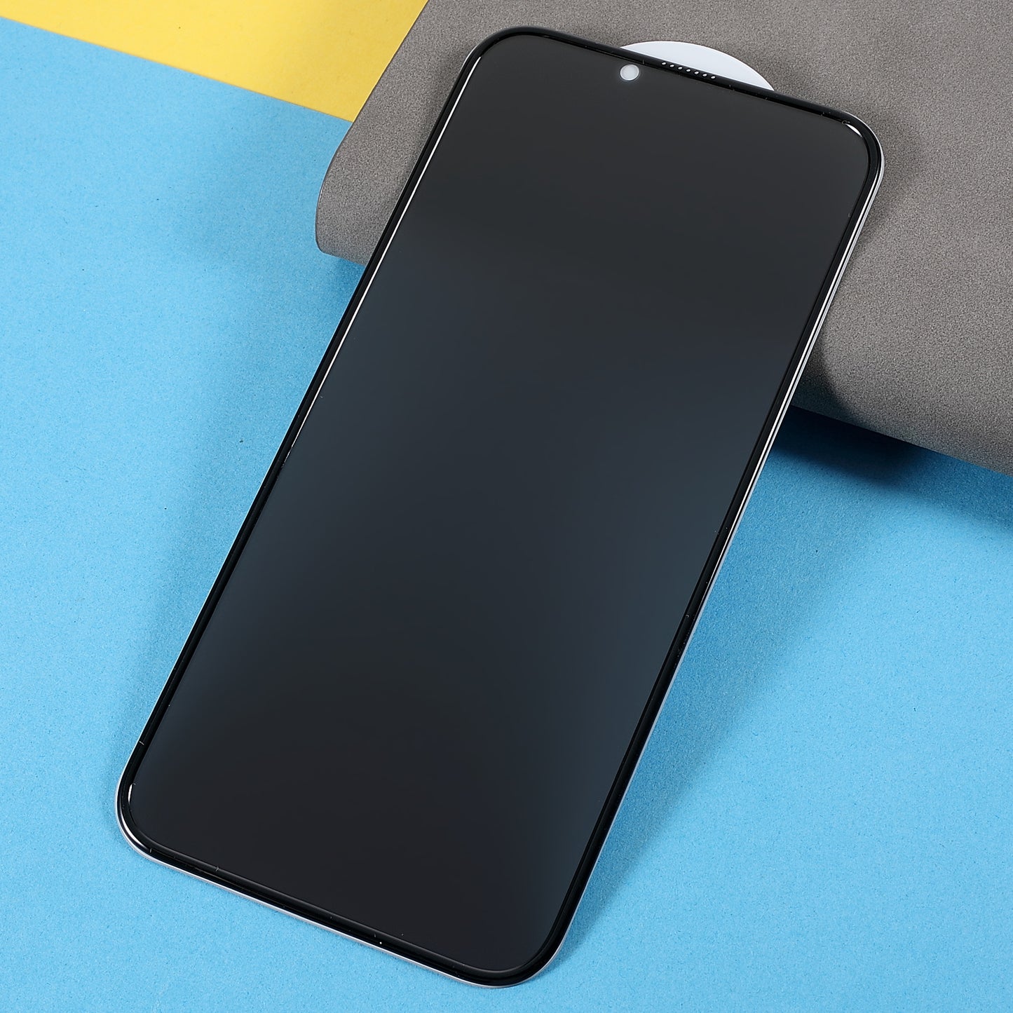 For i iPhone 13 / 13 Pro / 14 Matte Anti-spy Full Glue Silk Printing Full Coverage Tempered Glass Screen Protector Film with Dust-proof Net