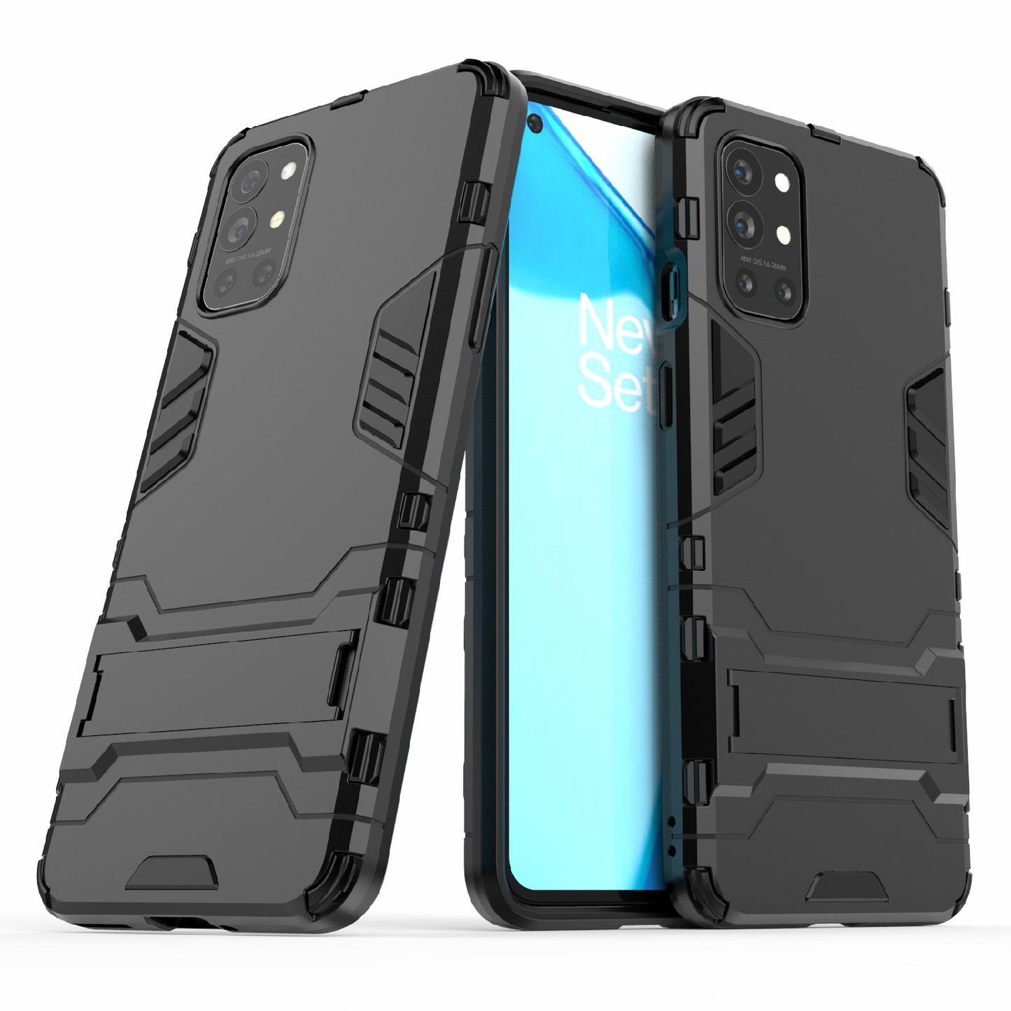 2 in 1 Design Protective PC + TPU Hybrid Phone Cover Case with Kickstand for OnePlus 9R