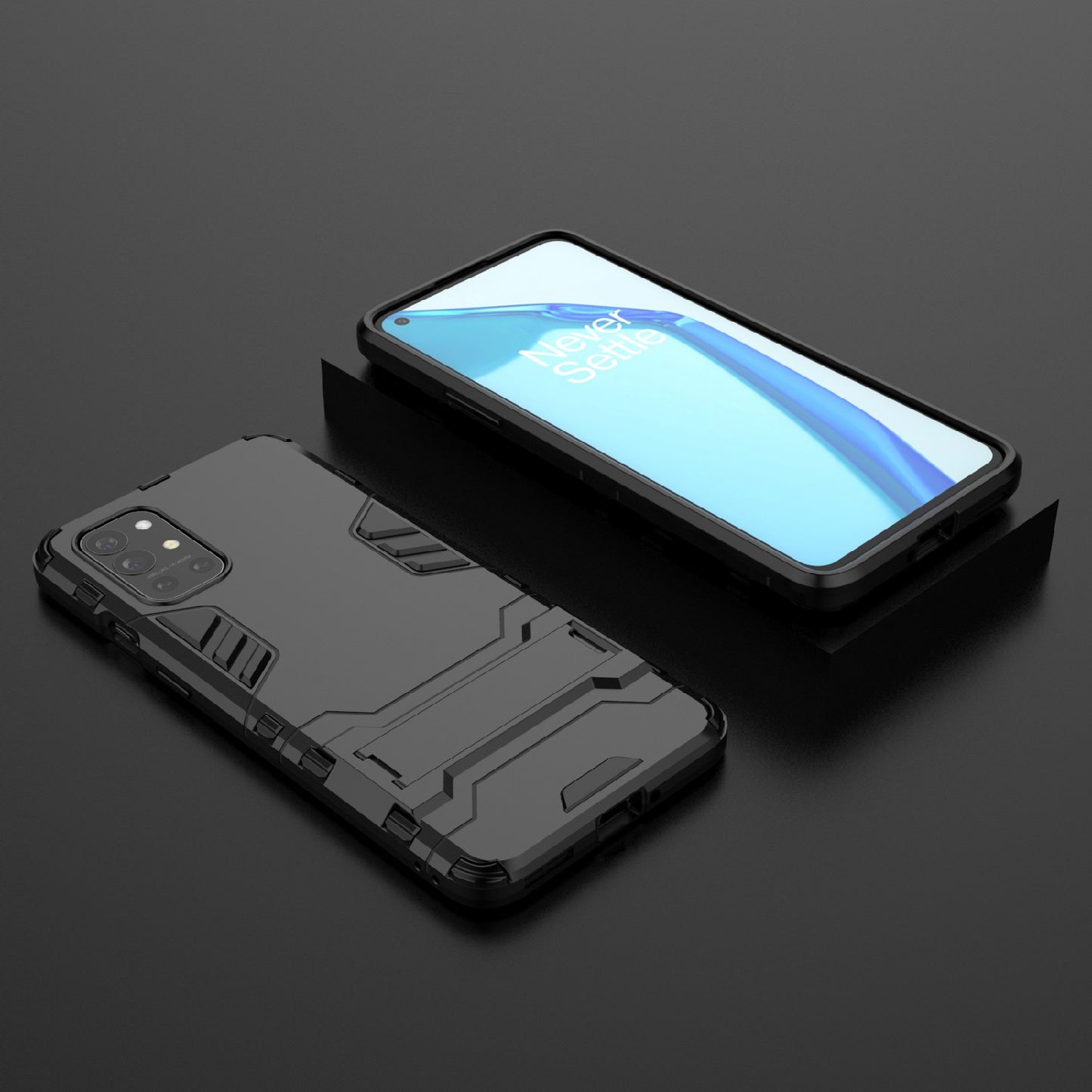 2 in 1 Design Protective PC + TPU Hybrid Phone Cover Case with Kickstand for OnePlus 9R