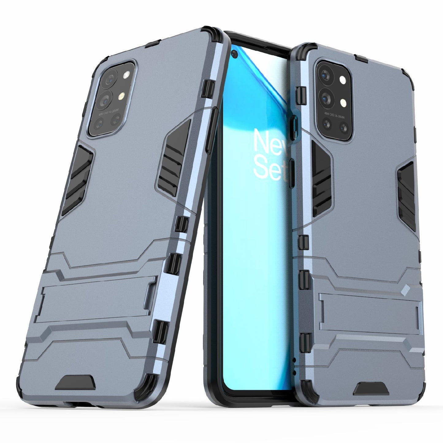 2 in 1 Design Protective PC + TPU Hybrid Phone Cover Case with Kickstand for OnePlus 9R