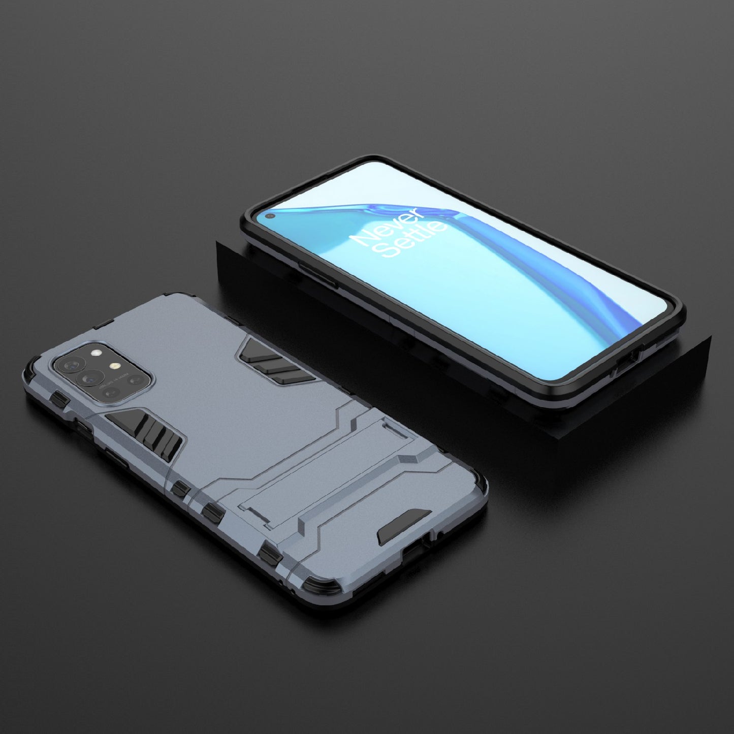 2 in 1 Design Protective PC + TPU Hybrid Phone Cover Case with Kickstand for OnePlus 9R