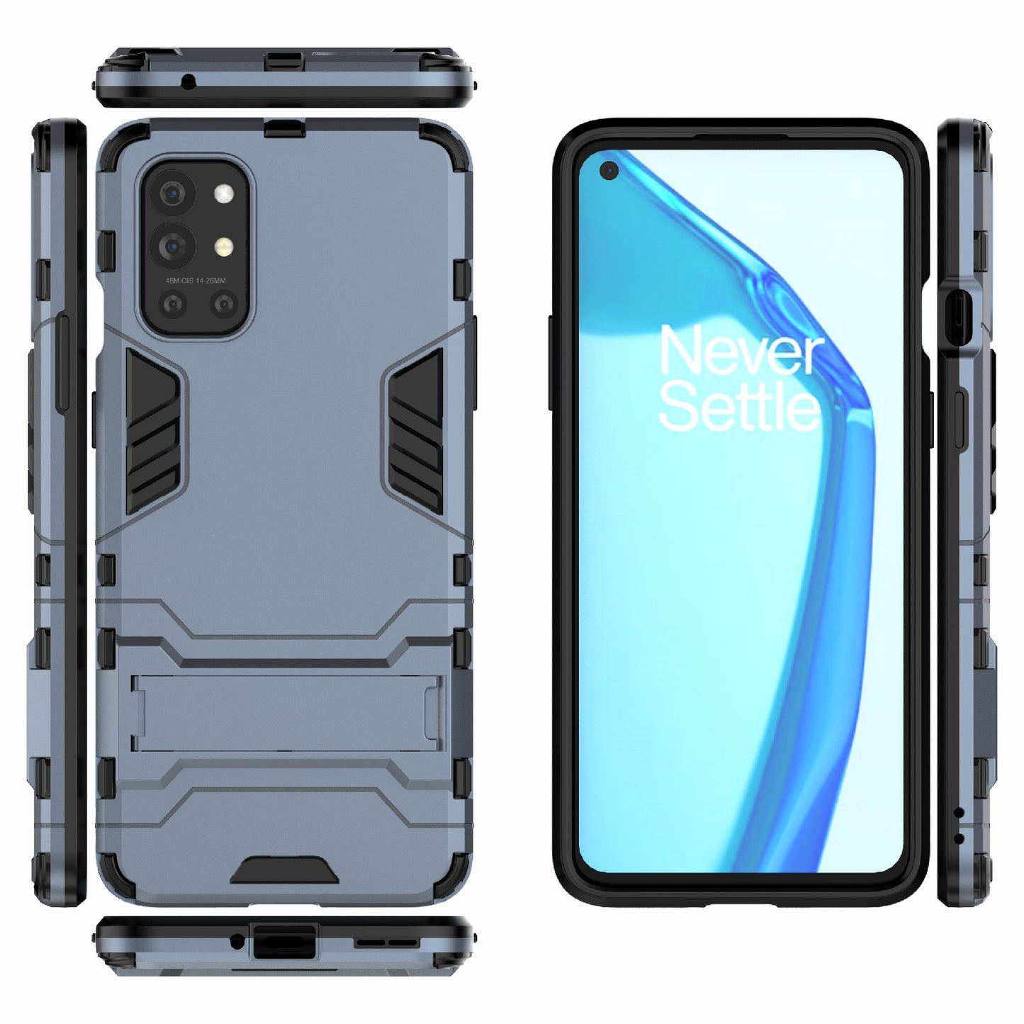2 in 1 Design Protective PC + TPU Hybrid Phone Cover Case with Kickstand for OnePlus 9R