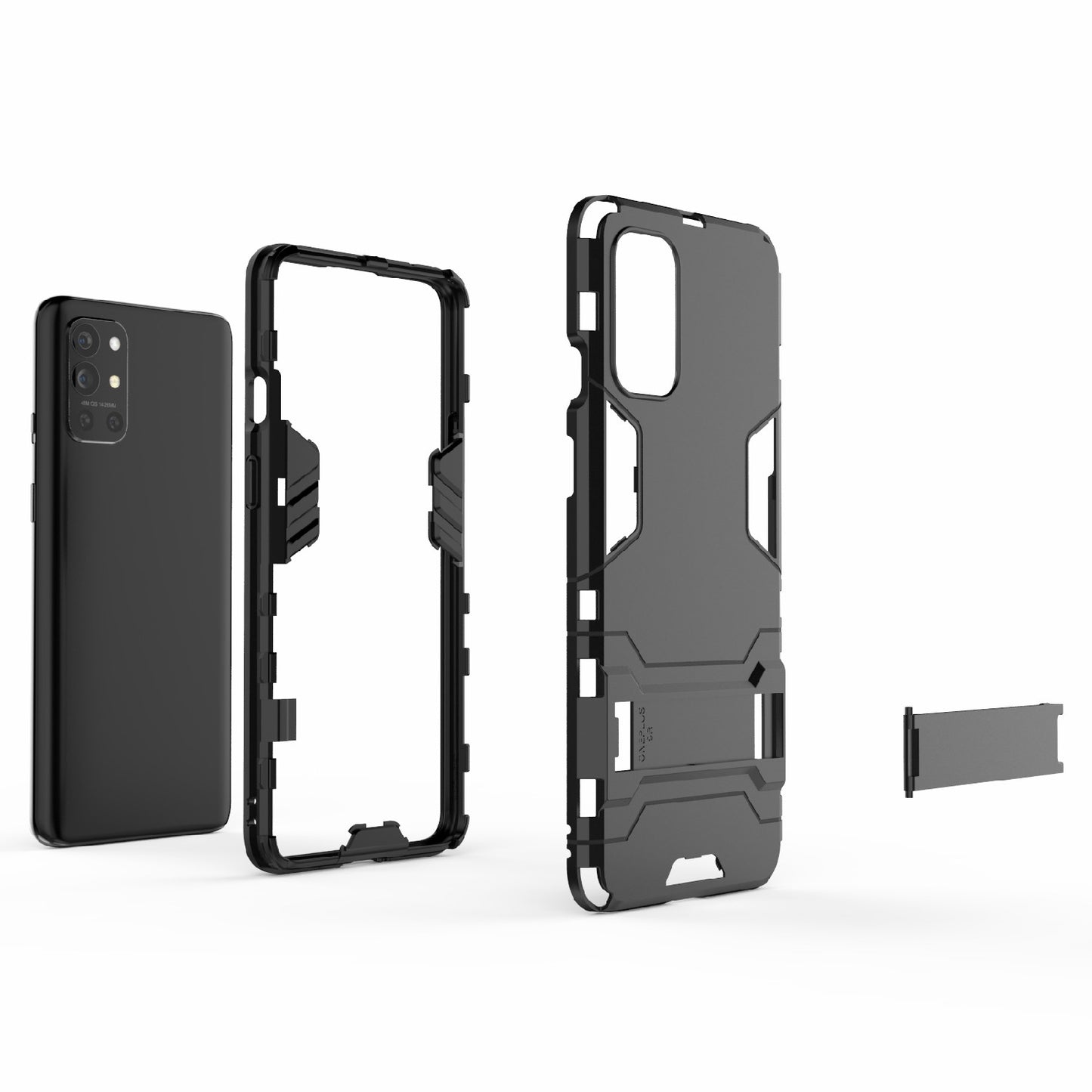 2 in 1 Design Protective PC + TPU Hybrid Phone Cover Case with Kickstand for OnePlus 9R