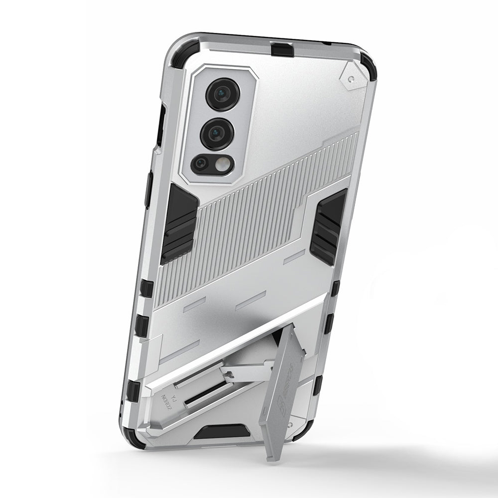 Full-Body Protection Slim Hard PC + Soft TPU Cover with Kickstand for OnePlus Nord 2 5G