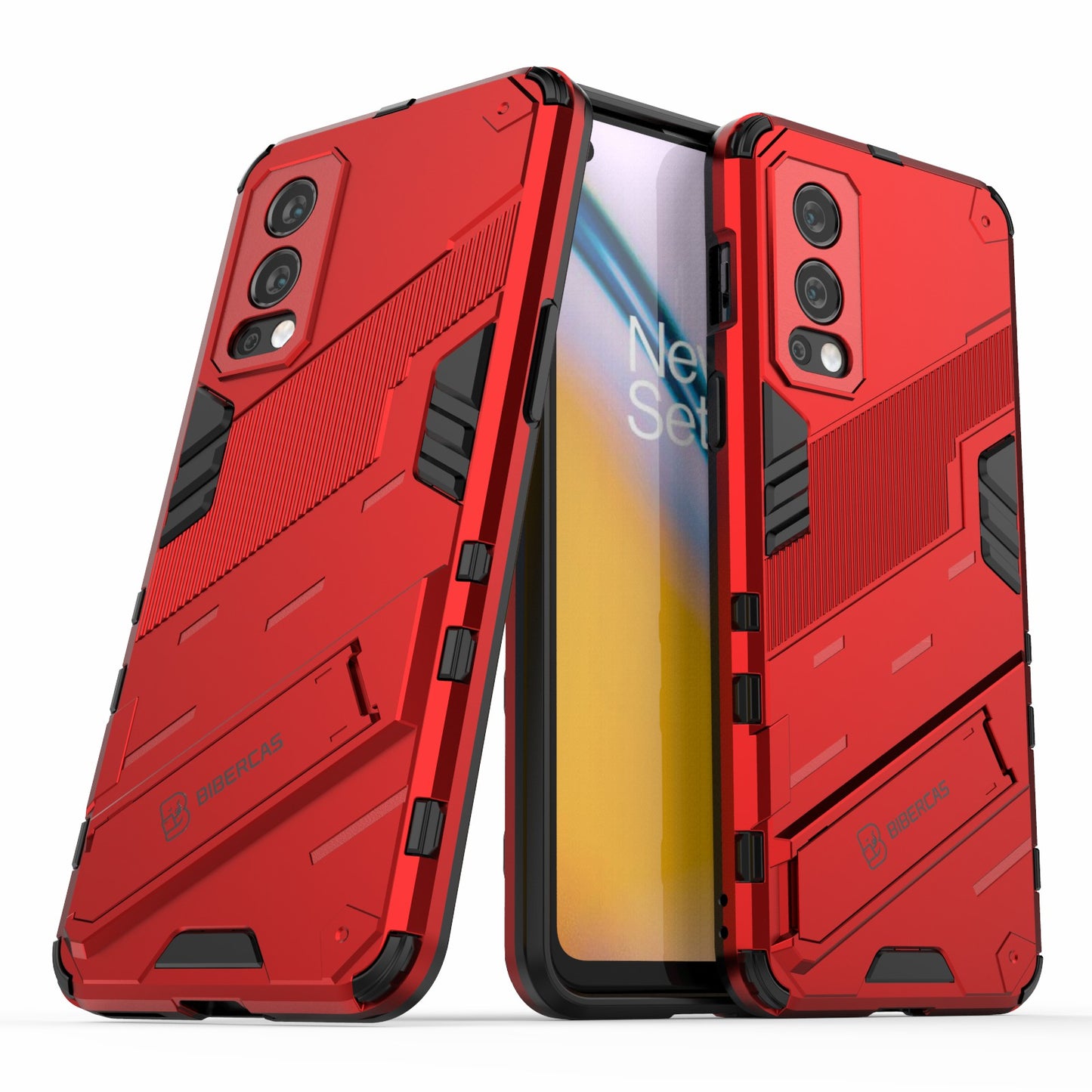Full-Body Protection Slim Hard PC + Soft TPU Cover with Kickstand for OnePlus Nord 2 5G