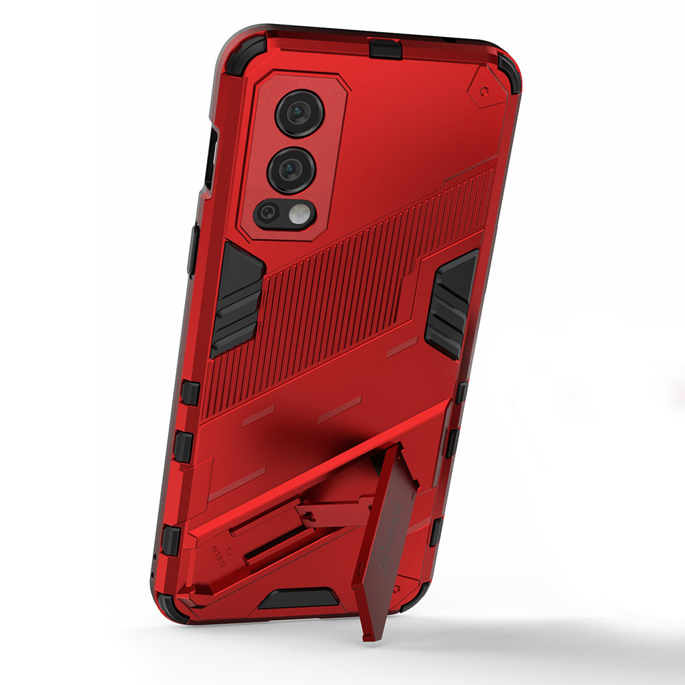 Full-Body Protection Slim Hard PC + Soft TPU Cover with Kickstand for OnePlus Nord 2 5G