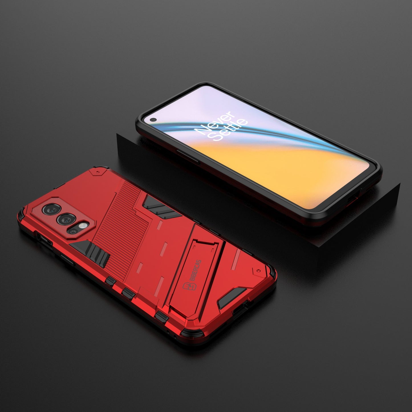 Full-Body Protection Slim Hard PC + Soft TPU Cover with Kickstand for OnePlus Nord 2 5G
