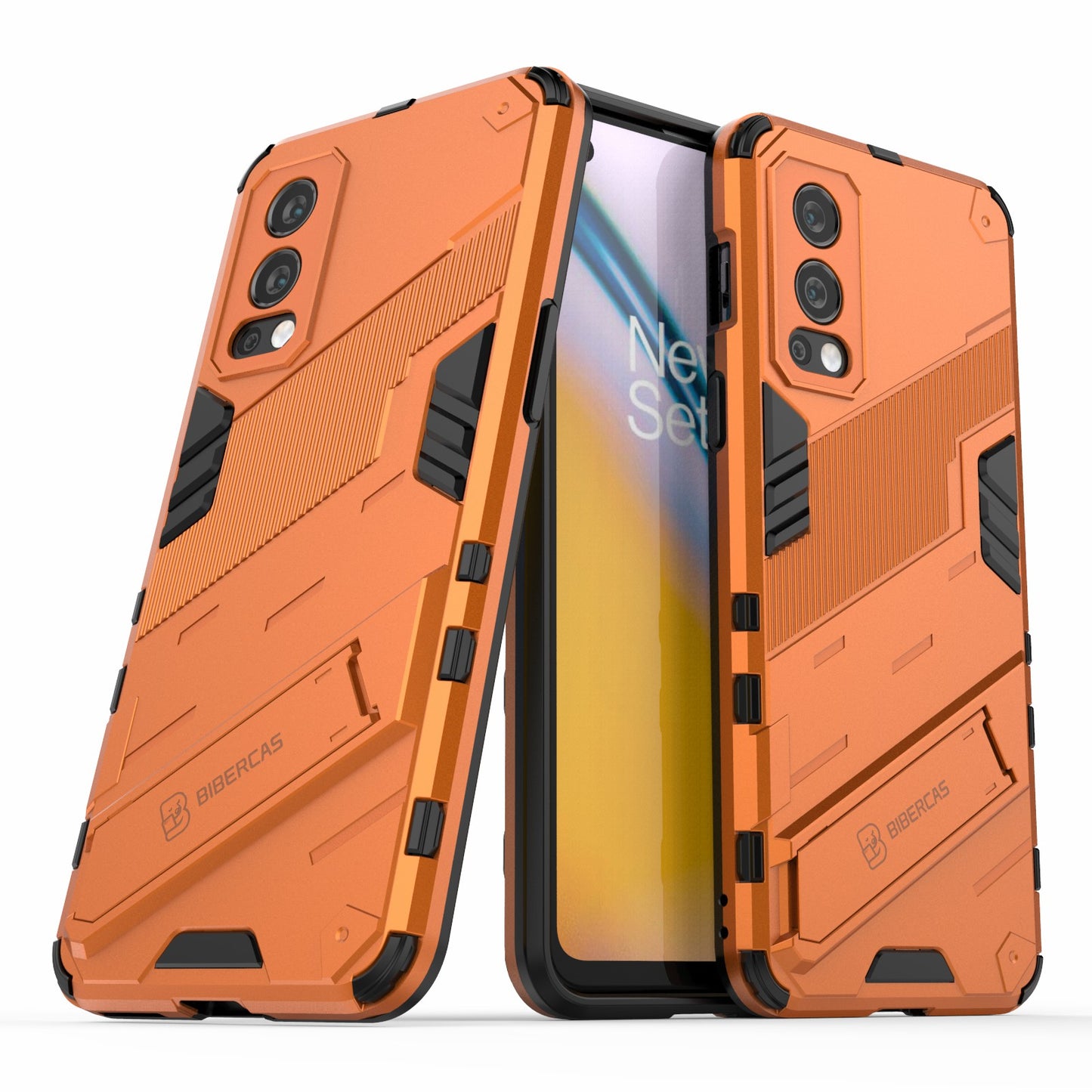 Full-Body Protection Slim Hard PC + Soft TPU Cover with Kickstand for OnePlus Nord 2 5G