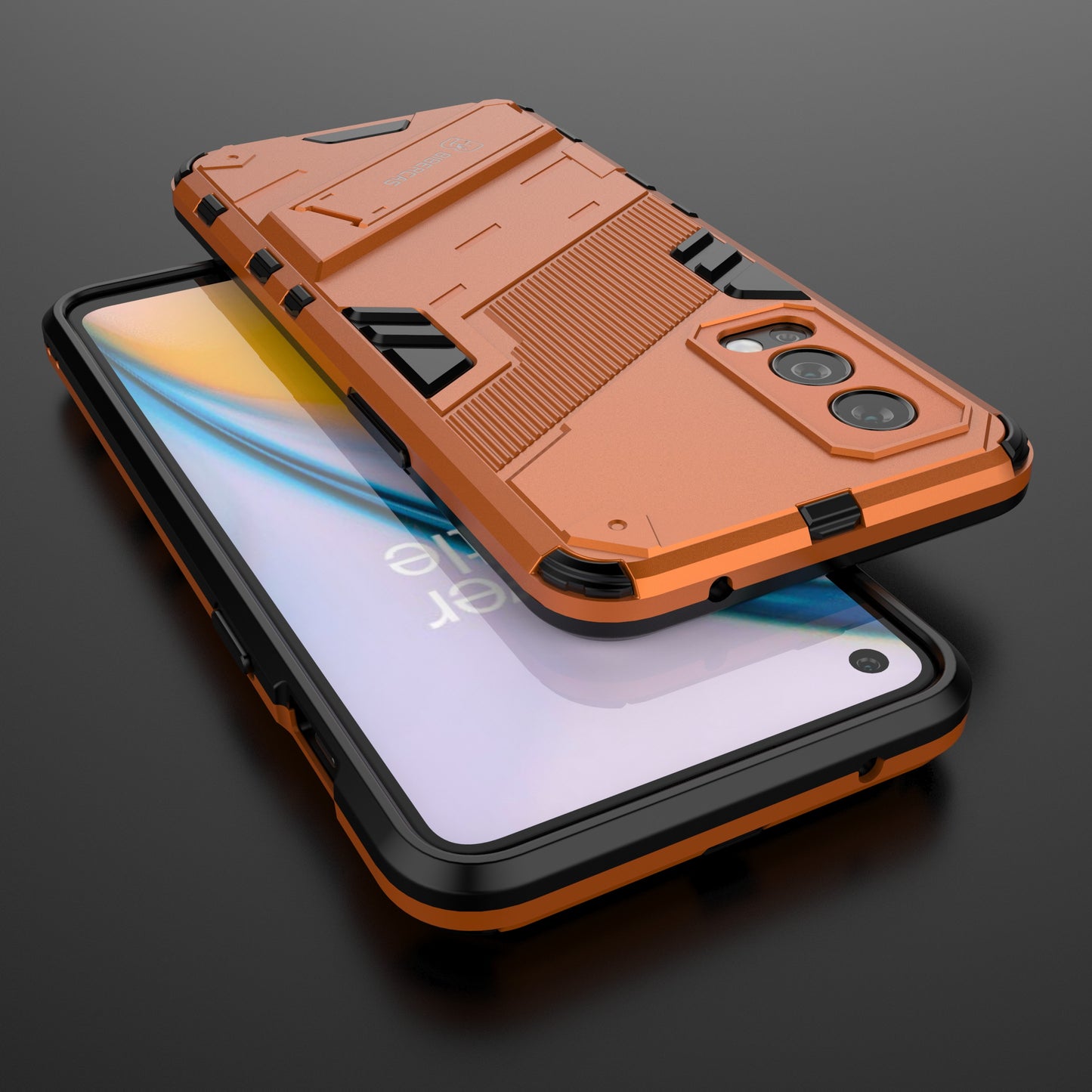Full-Body Protection Slim Hard PC + Soft TPU Cover with Kickstand for OnePlus Nord 2 5G