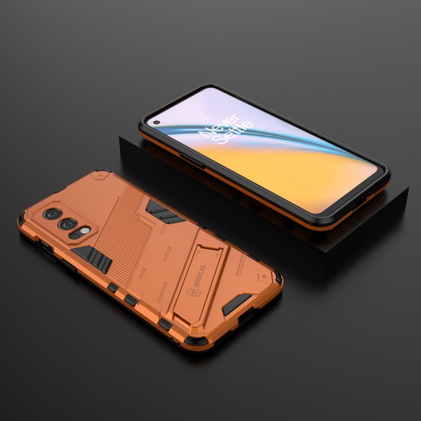 Full-Body Protection Slim Hard PC + Soft TPU Cover with Kickstand for OnePlus Nord 2 5G