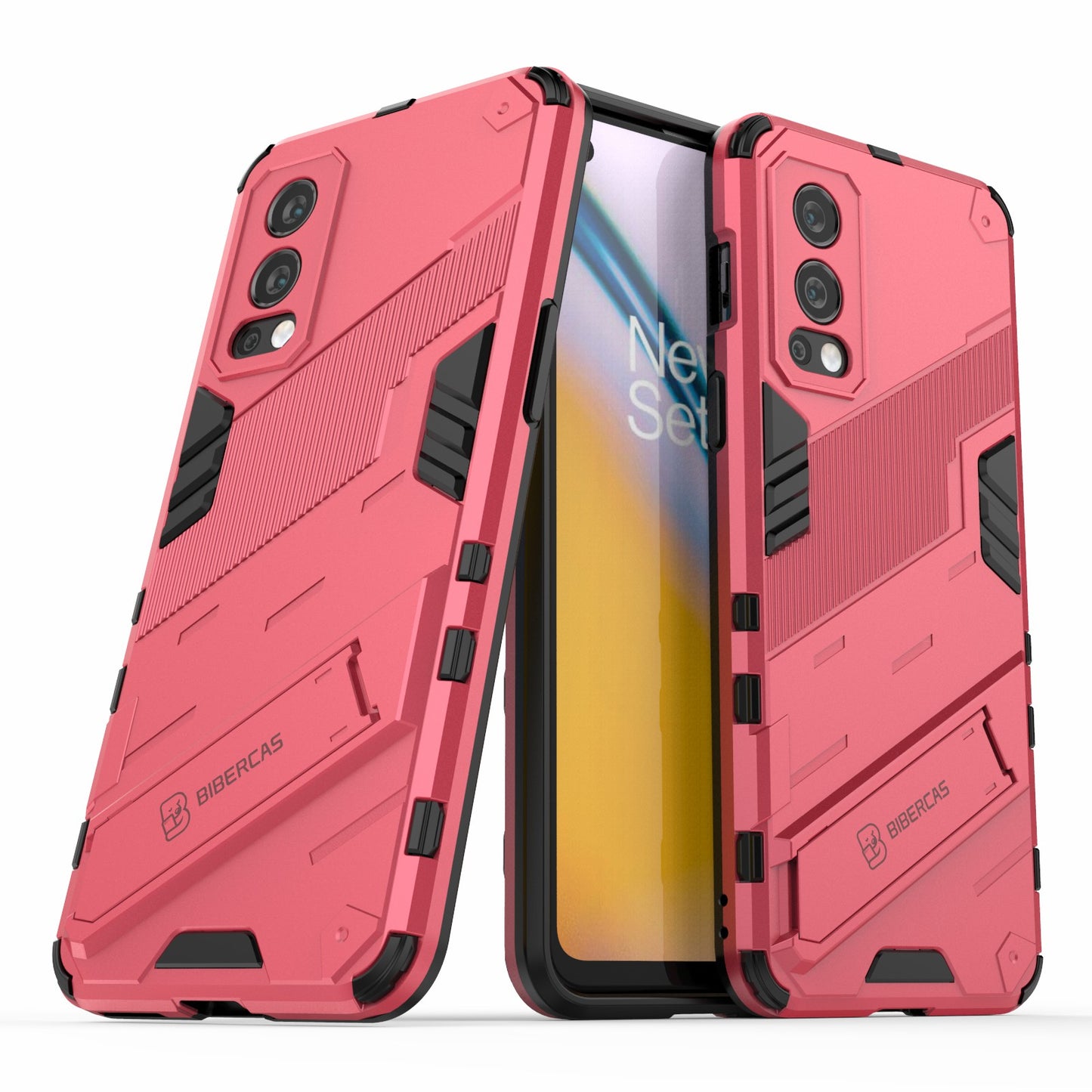 Full-Body Protection Slim Hard PC + Soft TPU Cover with Kickstand for OnePlus Nord 2 5G