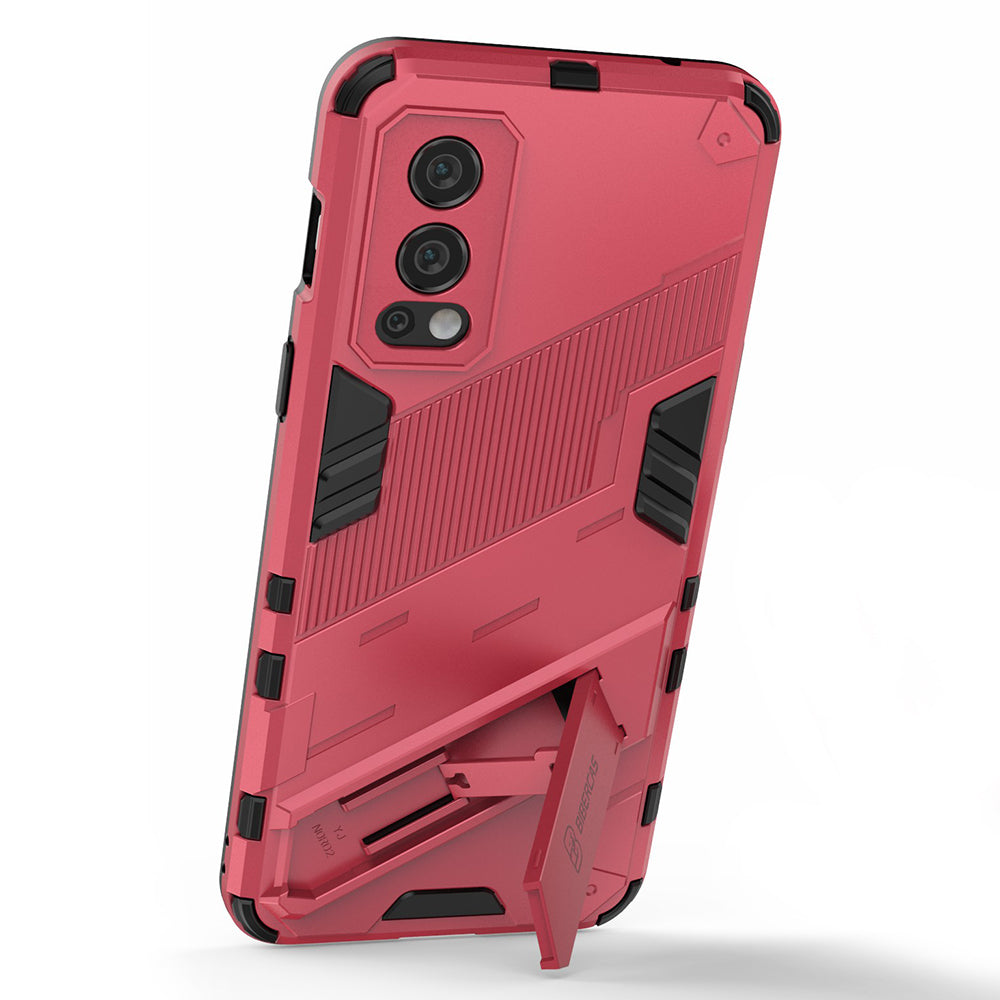 Full-Body Protection Slim Hard PC + Soft TPU Cover with Kickstand for OnePlus Nord 2 5G