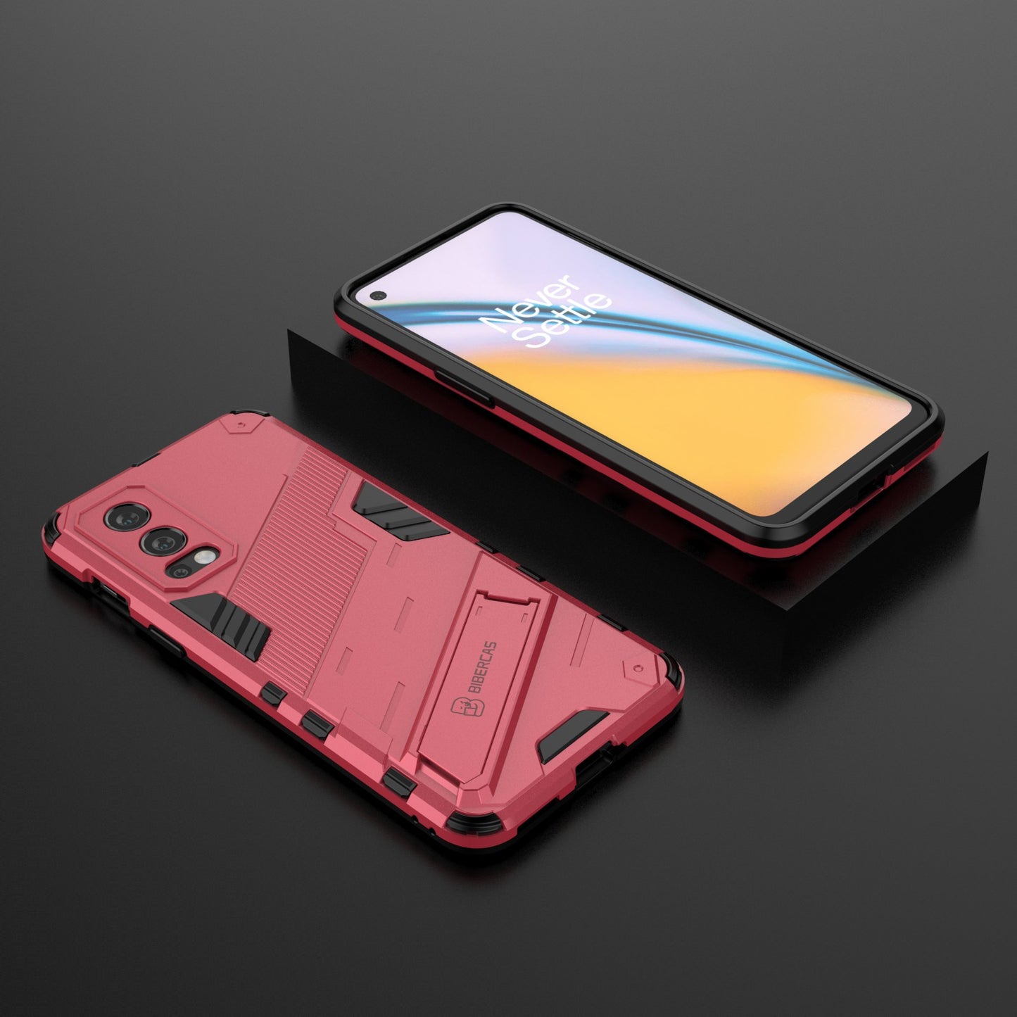 Full-Body Protection Slim Hard PC + Soft TPU Cover with Kickstand for OnePlus Nord 2 5G