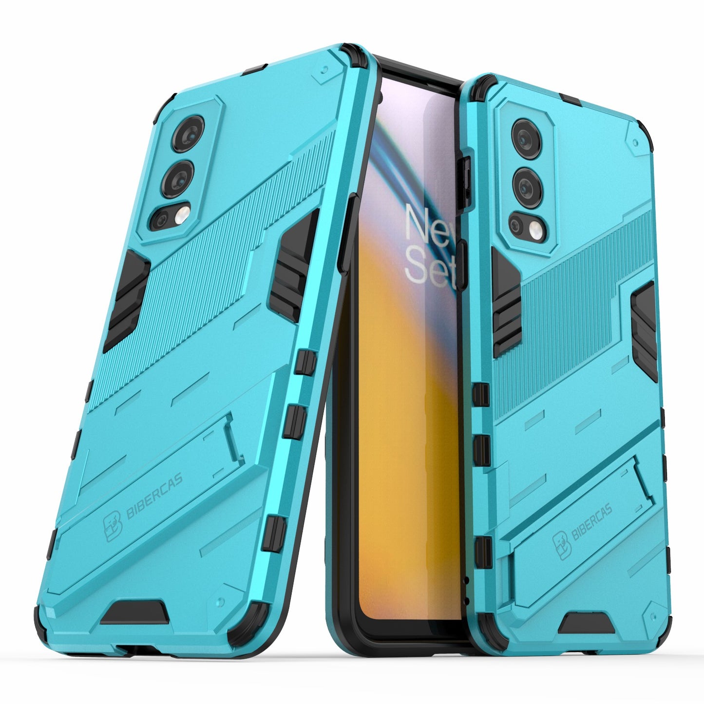 Full-Body Protection Slim Hard PC + Soft TPU Cover with Kickstand for OnePlus Nord 2 5G