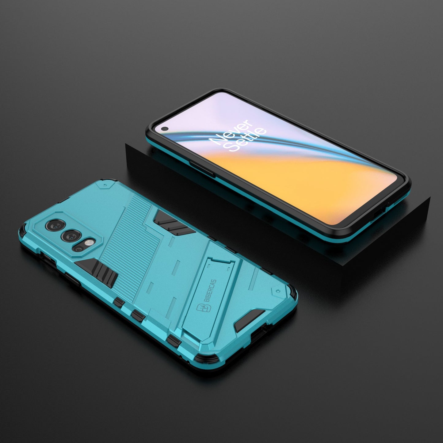 Full-Body Protection Slim Hard PC + Soft TPU Cover with Kickstand for OnePlus Nord 2 5G