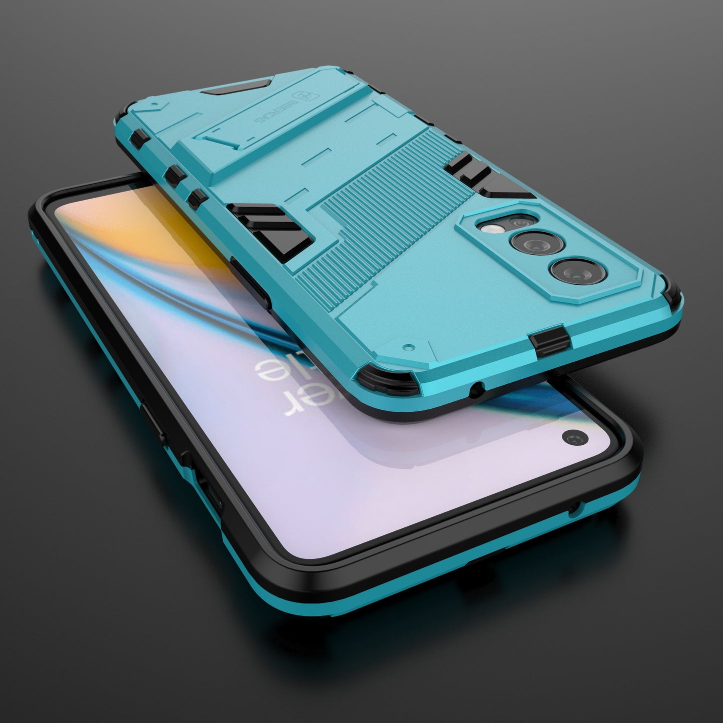 Full-Body Protection Slim Hard PC + Soft TPU Cover with Kickstand for OnePlus Nord 2 5G