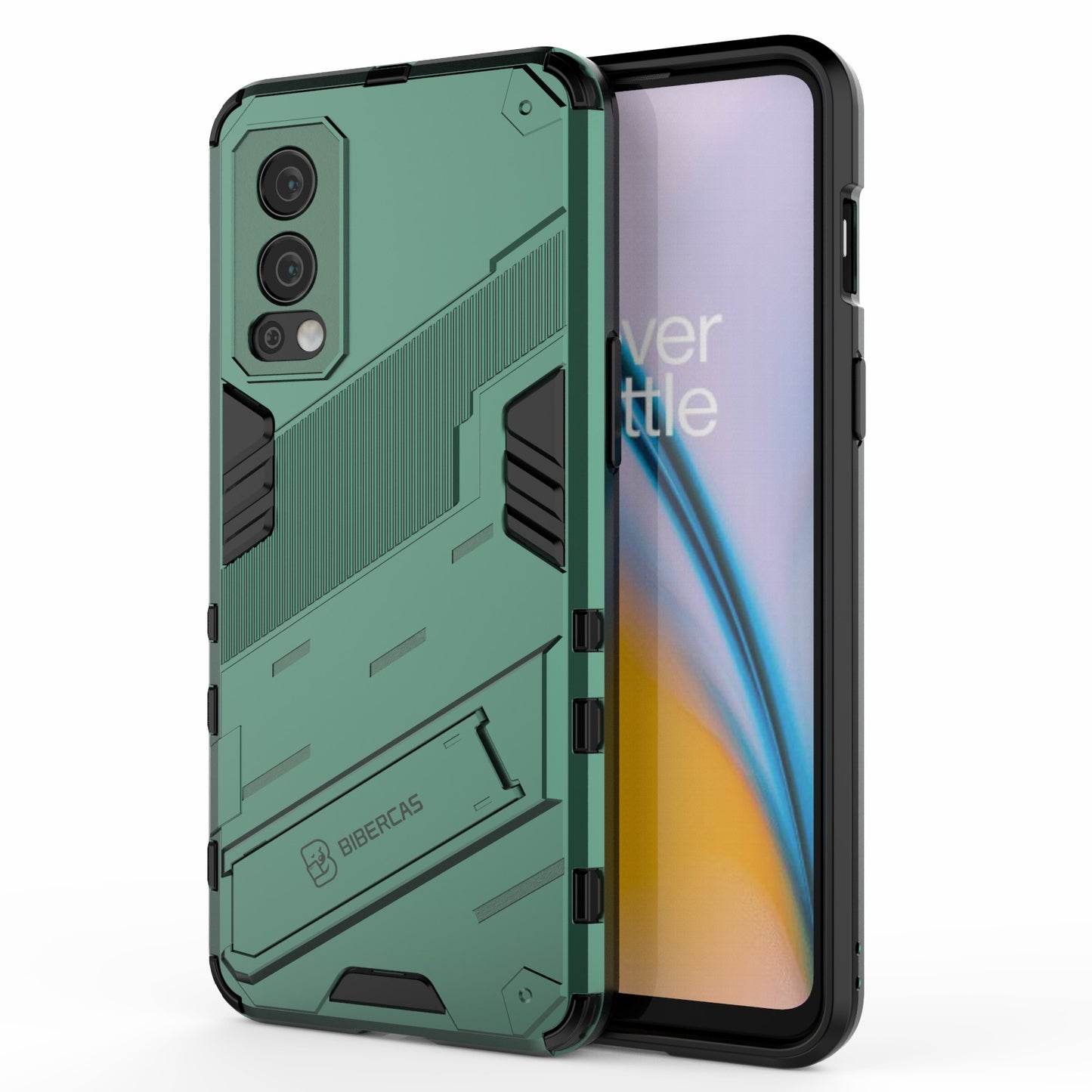 Full-Body Protection Slim Hard PC + Soft TPU Cover with Kickstand for OnePlus Nord 2 5G