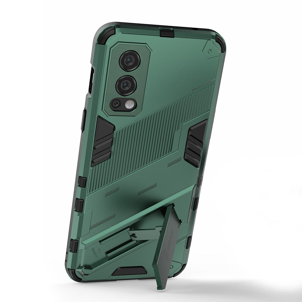Full-Body Protection Slim Hard PC + Soft TPU Cover with Kickstand for OnePlus Nord 2 5G