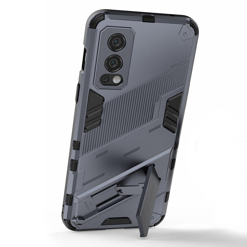 Full-Body Protection Slim Hard PC + Soft TPU Cover with Kickstand for OnePlus Nord 2 5G