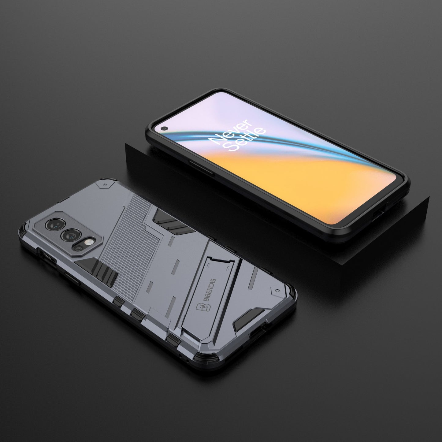 Full-Body Protection Slim Hard PC + Soft TPU Cover with Kickstand for OnePlus Nord 2 5G