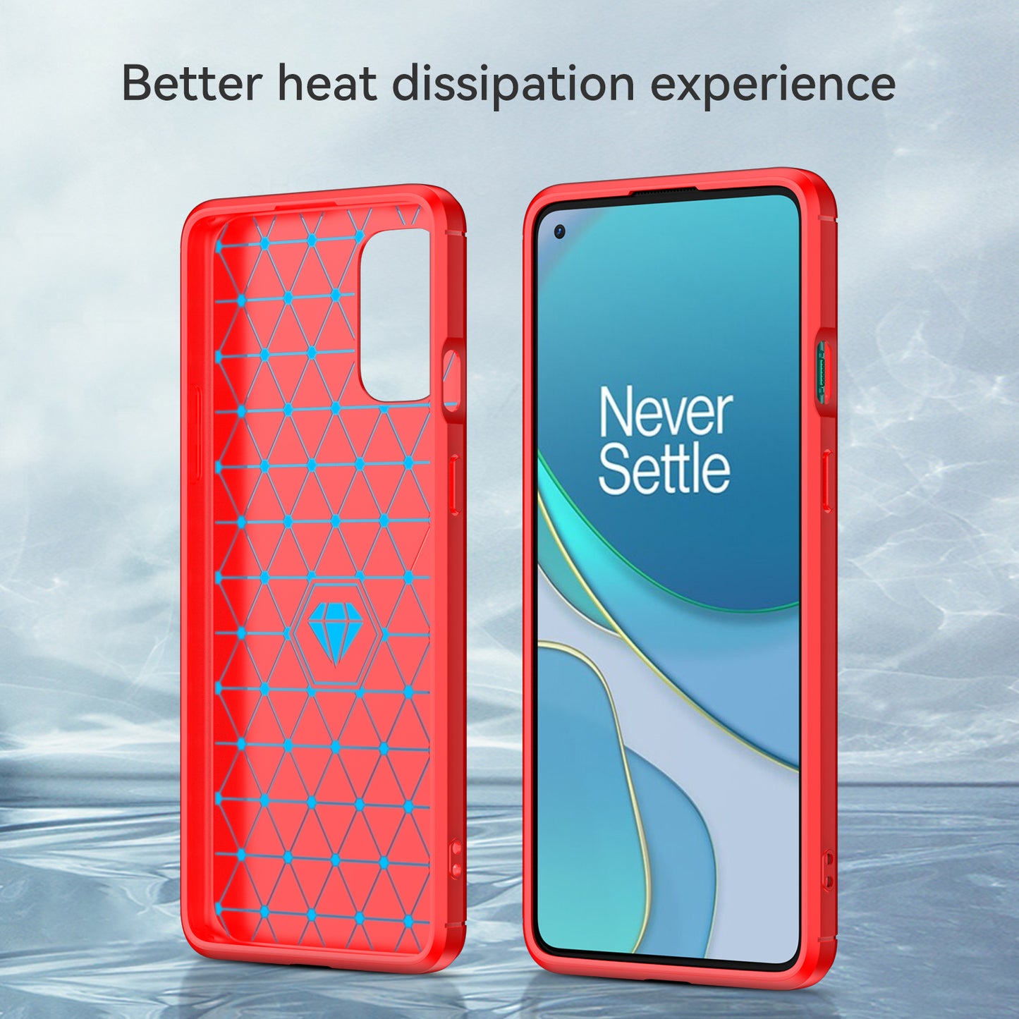 1.8mm Flexible Carbon Fiber Texture TPU Case Ultra Thin Anti-Fall Phone Cover with Brushed Surface for OnePlus 8T