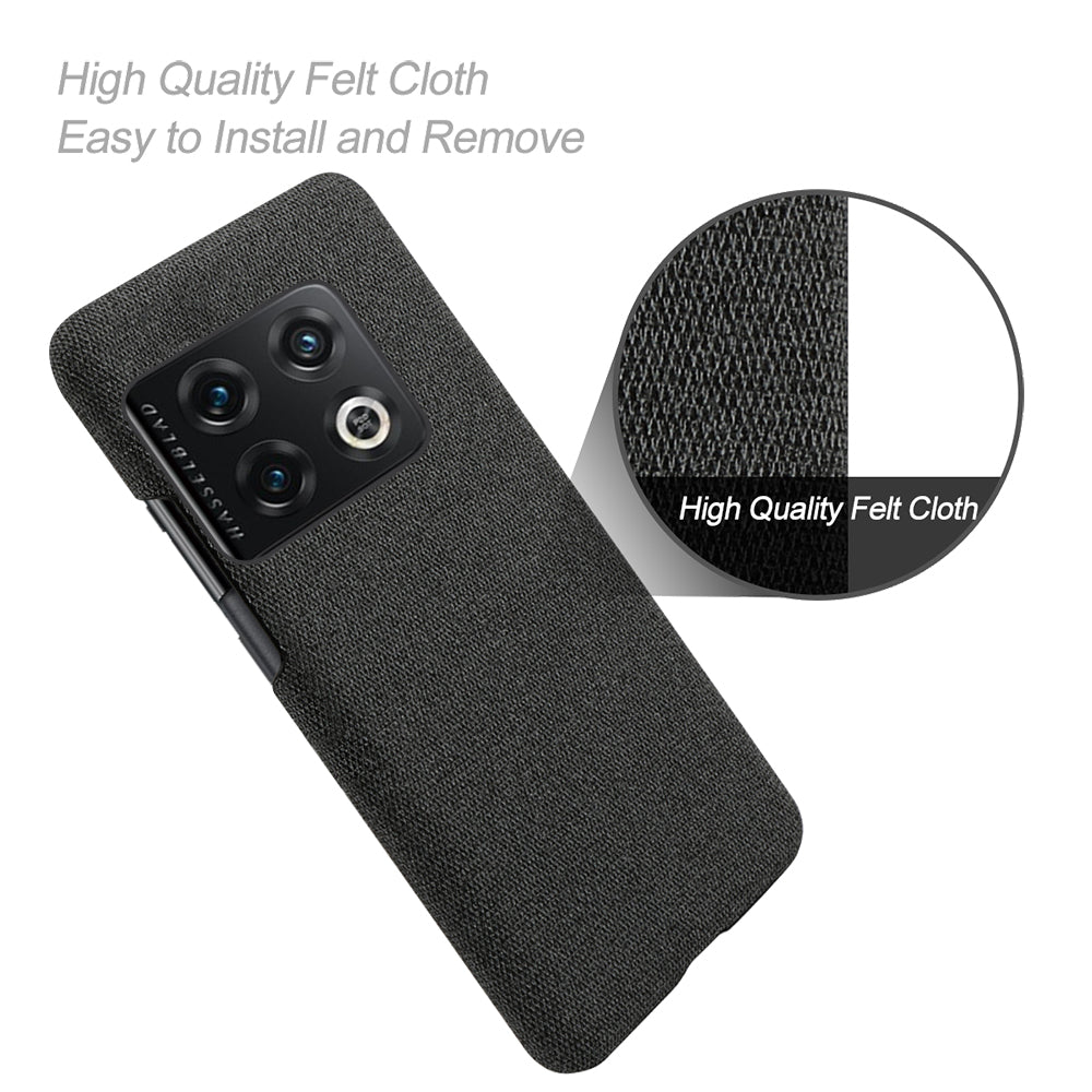For OnePlus 10 Pro 5G Hard PC + Cloth Back Dual Protection Cover Cushion Anti-Scratch Shockproof Phone Case