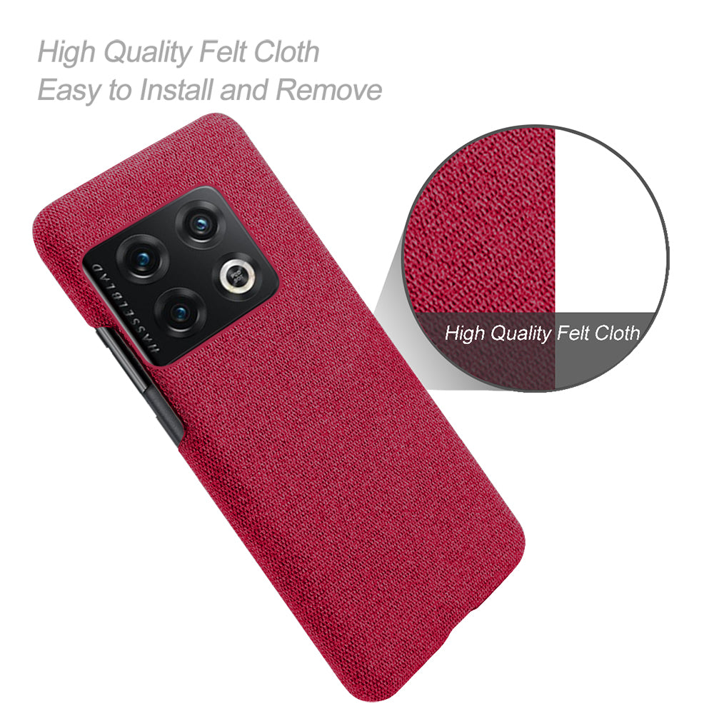 For OnePlus 10 Pro 5G Hard PC + Cloth Back Dual Protection Cover Cushion Anti-Scratch Shockproof Phone Case