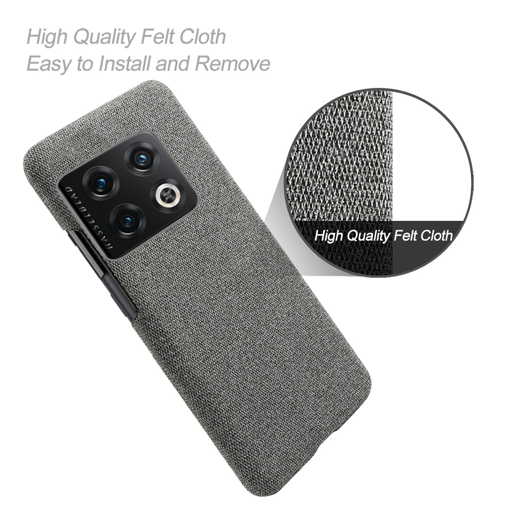 For OnePlus 10 Pro 5G Hard PC + Cloth Back Dual Protection Cover Cushion Anti-Scratch Shockproof Phone Case