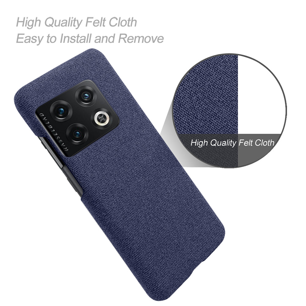 For OnePlus 10 Pro 5G Hard PC + Cloth Back Dual Protection Cover Cushion Anti-Scratch Shockproof Phone Case