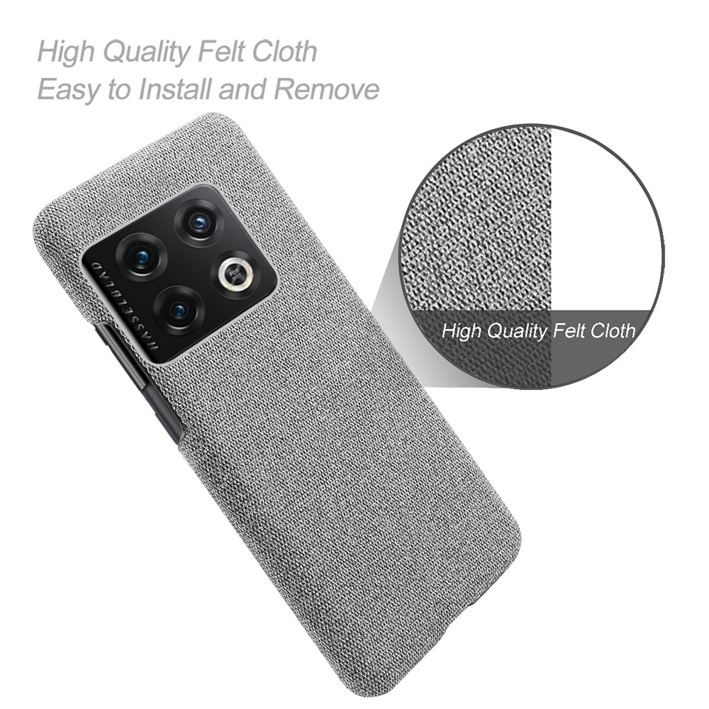 For OnePlus 10 Pro 5G Hard PC + Cloth Back Dual Protection Cover Cushion Anti-Scratch Shockproof Phone Case