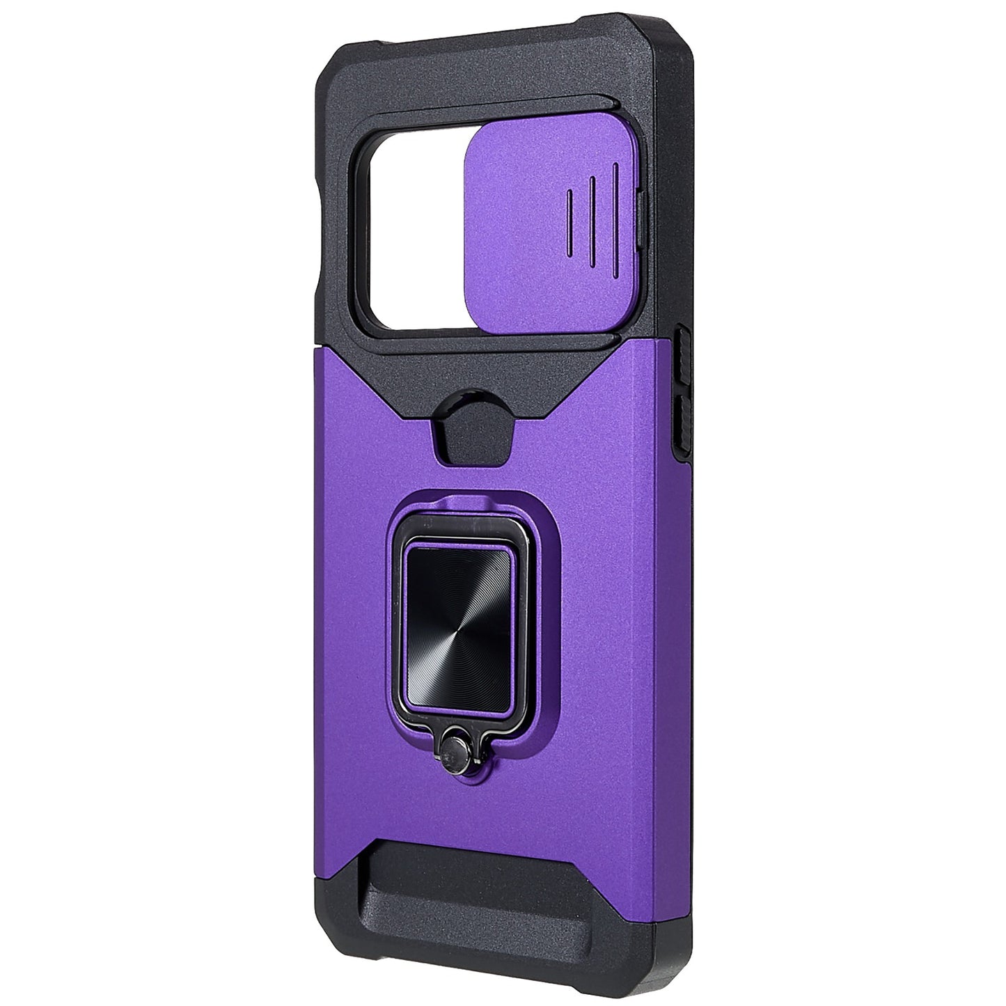 For OnePlus 10 Pro Wear-resistant PC + TPU Camera Slider Anti-drop Card Slot + Metal Kickstand Design Case