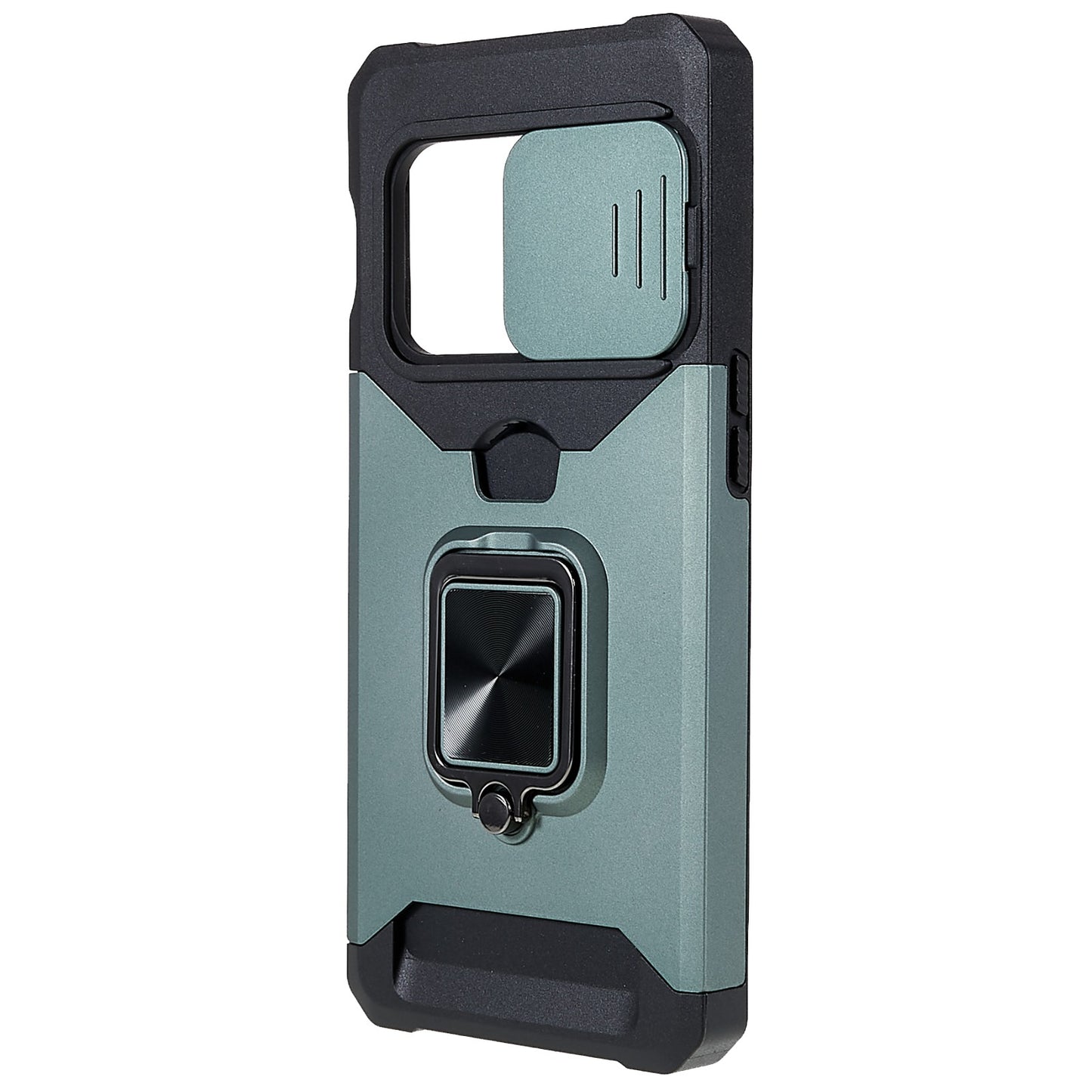 For OnePlus 10 Pro Wear-resistant PC + TPU Camera Slider Anti-drop Card Slot + Metal Kickstand Design Case