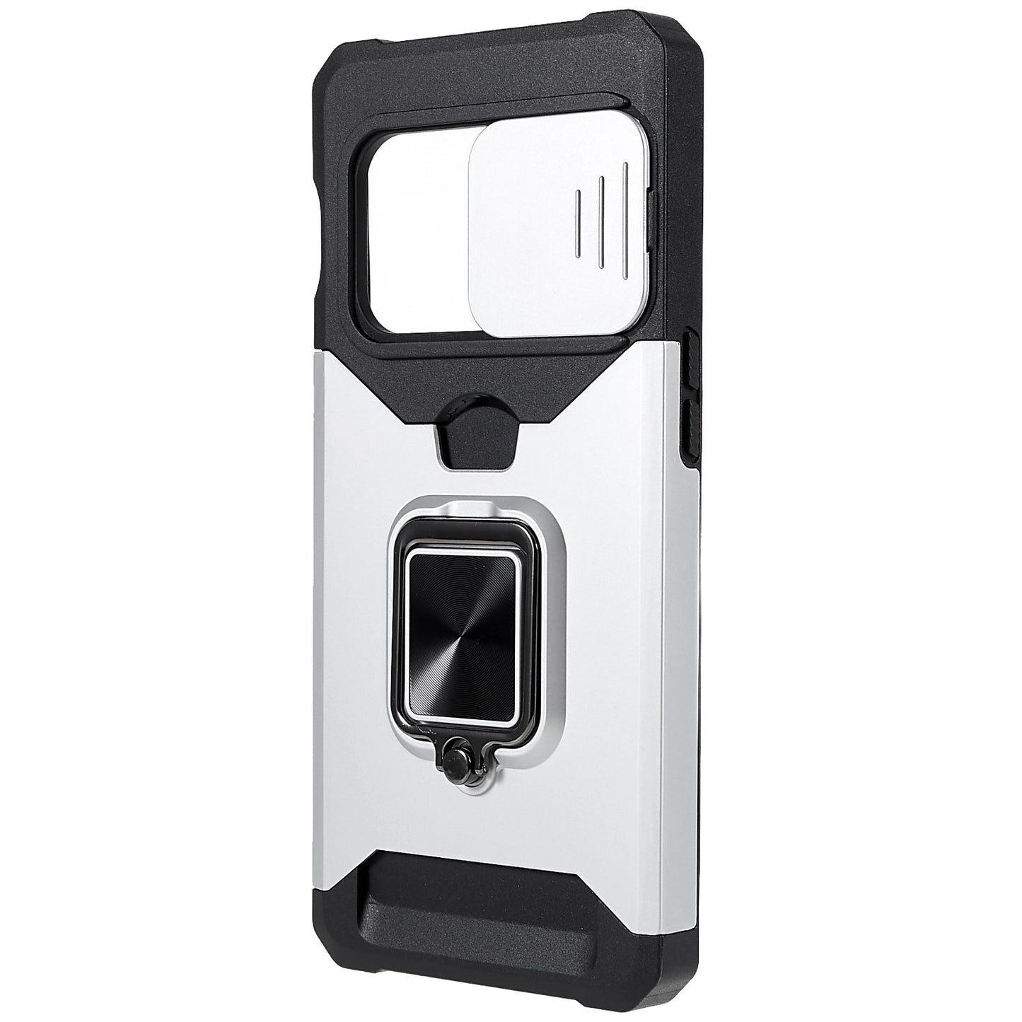 For OnePlus 10 Pro Wear-resistant PC + TPU Camera Slider Anti-drop Card Slot + Metal Kickstand Design Case