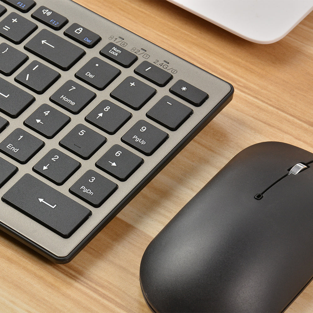 168 2.4G+Dual Bluetooth 95-Key Two Zones Battery Operated Wireless Keyboard for Apple Android Windows