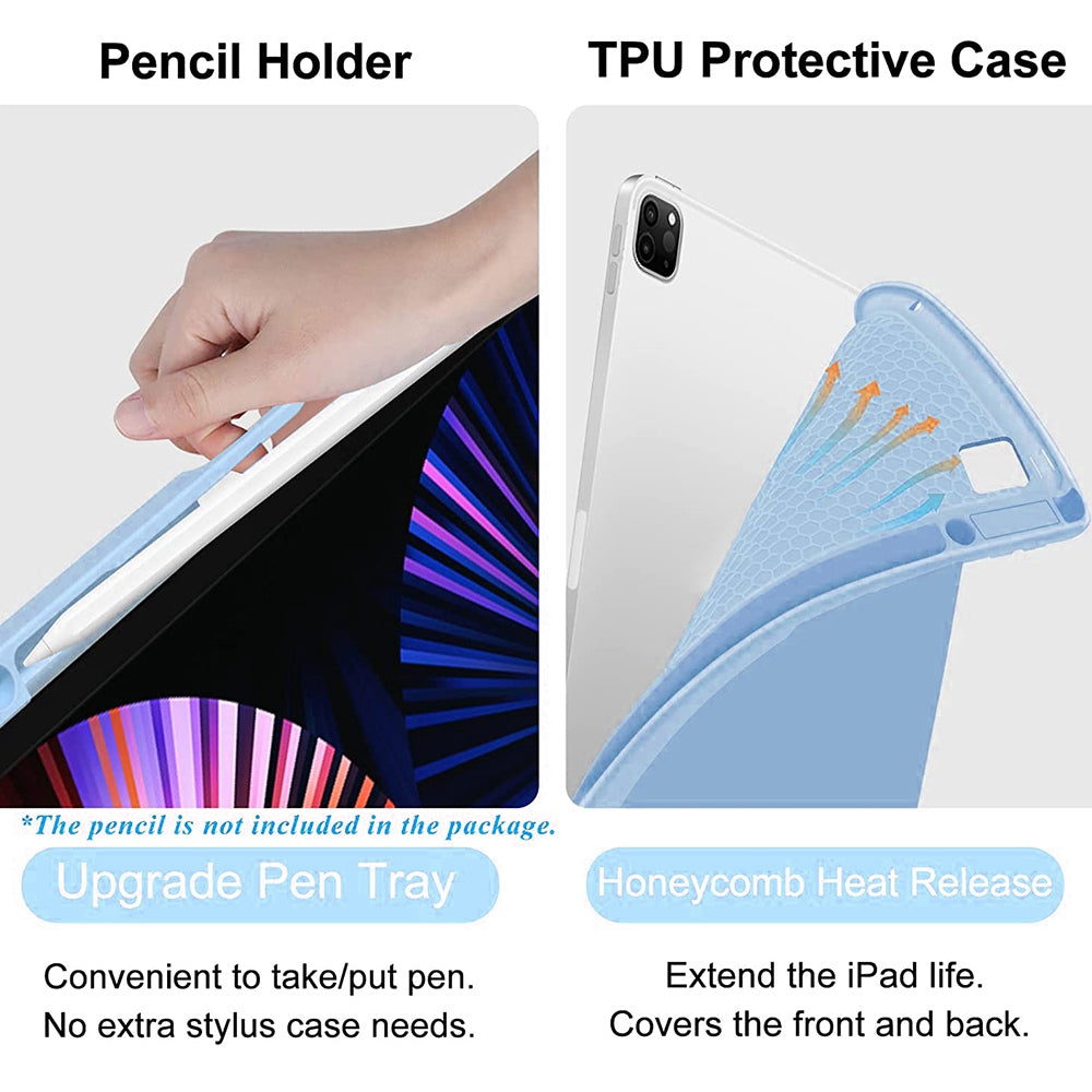 For iPad 9.7-inch (2017)/(2018)/Pro 9.7 inch (2016)/Air 2 Detachable X7 Bluetooth Keyboard Case with TouchPad Soft Leather Protective Case