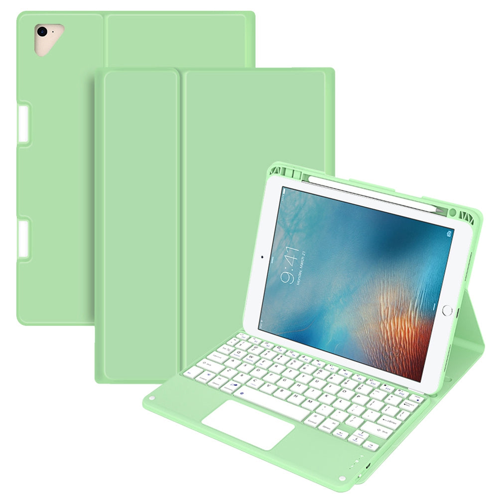 For iPad 9.7-inch (2017)/(2018)/Pro 9.7 inch (2016)/Air 2 Detachable X7 Bluetooth Keyboard Case with TouchPad Soft Leather Protective Case