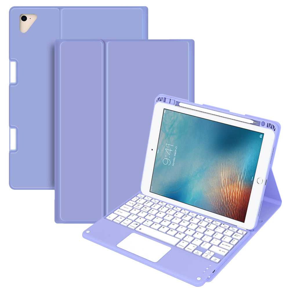 For iPad 9.7-inch (2017)/(2018)/Pro 9.7 inch (2016)/Air 2 Detachable X7 Bluetooth Keyboard Case with TouchPad Soft Leather Protective Case