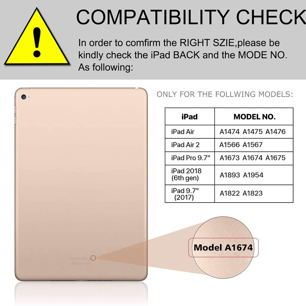 For iPad 9.7-inch (2017)/(2018)/Pro 9.7 inch (2016)/Air 2/Air (2013) Portable Bluetooth Keyboard with 7-Color Backlit + Litchi Texture Anti-Drop Protective Case