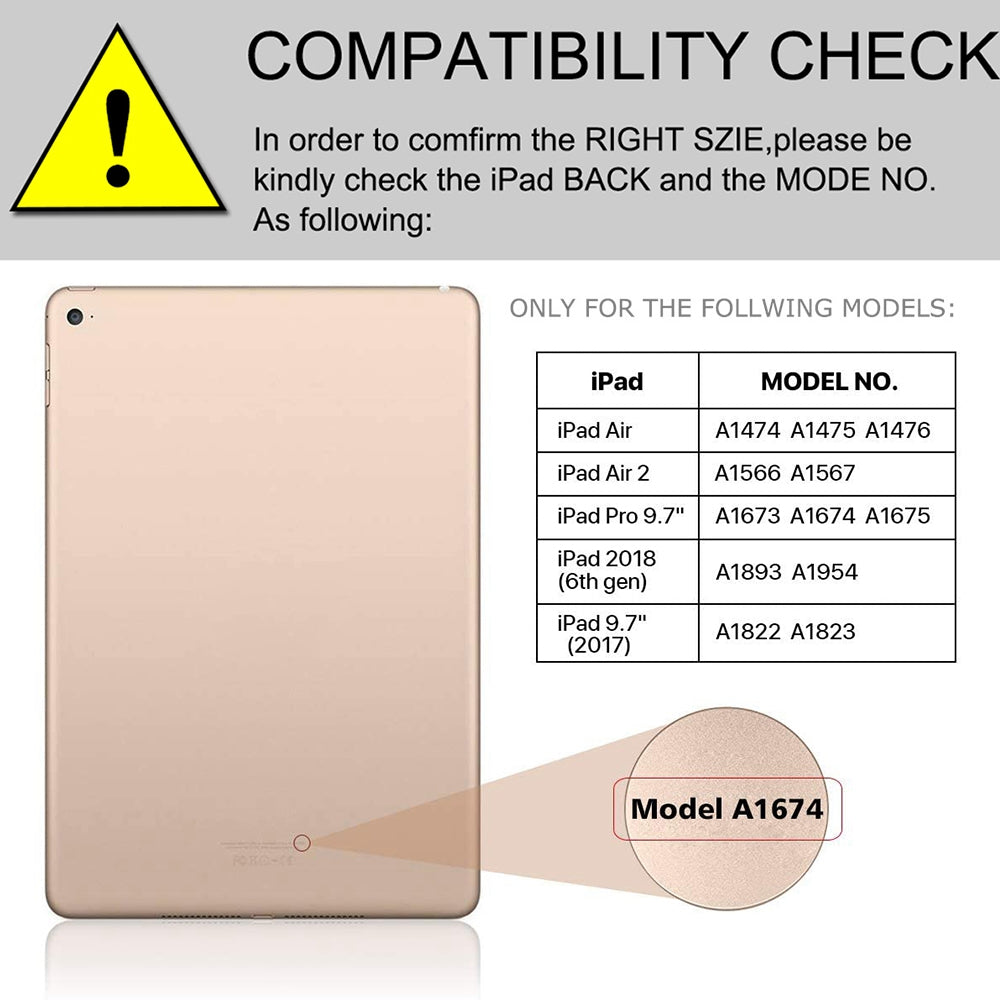 For iPad 9.7-inch (2017)/(2018)/Pro 9.7 inch (2016)/Air 2/Air (2013) Portable Bluetooth Keyboard with 7-Color Backlit + Litchi Texture Anti-Drop Protective Case