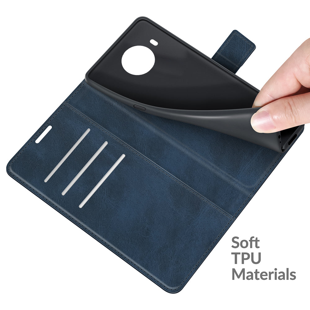 Leather Wallet Stand Protective Case Magnetic Square Clasp Cover for Nokia X10 / Nokia X20